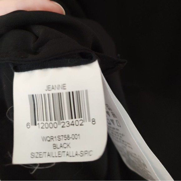 BCBG MaxAzria capelet black blouse sheer cape sleeves S - Picture 8 of 8